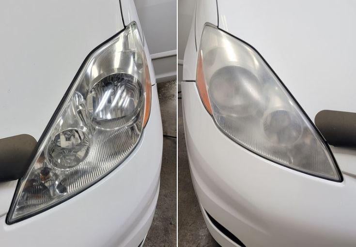 Headlight restoration after and before